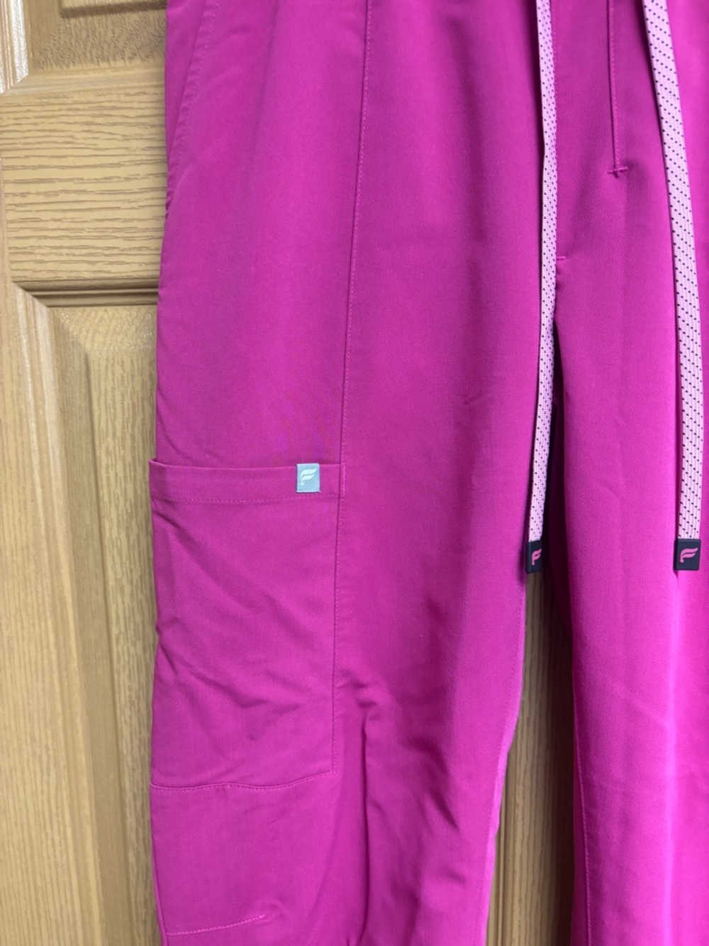 Fabletics Magenta Jogger Scrubs with Drawstring Waist - Picture 3 of 4